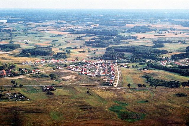 Zdjęcie Biskupiec widok z samolotu